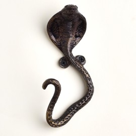 Indian Shelf Decorative Cobra Wall Hooks Kids Coat Hooks Unique Bathroom Towel Holder Antique Snake Hook Vintage Animal Hook Heavy Duty Backpack Hanger - 1 Piece