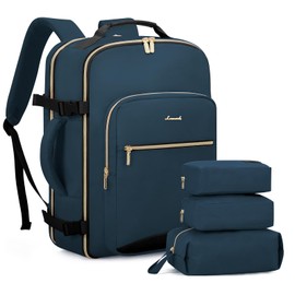 LOVEVOOK Travel Backpack, 40L Carry on Backpack with 3 Packing Cubes, 17 Inch Water Resistant Luggage Computer Daypack College Weekender Overnight Bag for Men & Women, Dark Teal