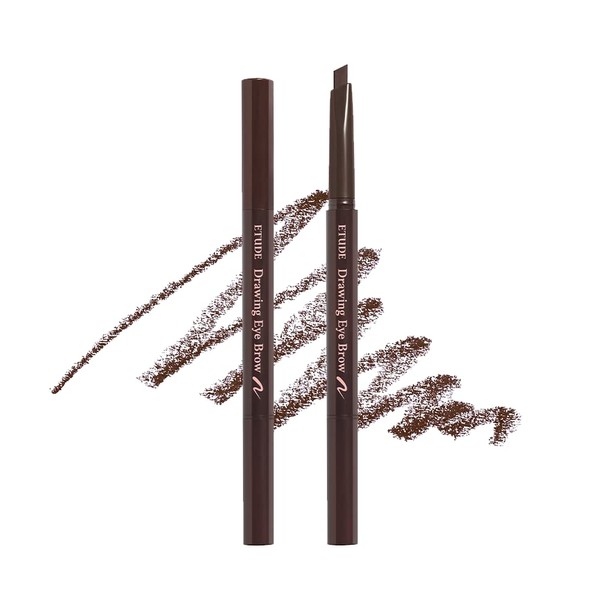 Etude House Eye Brow Drawing #3 Brown 21AD | Long Lasting Eyebrow Pencil for Soft and Natural Texture Eyebrow Makeup | K-Beauty