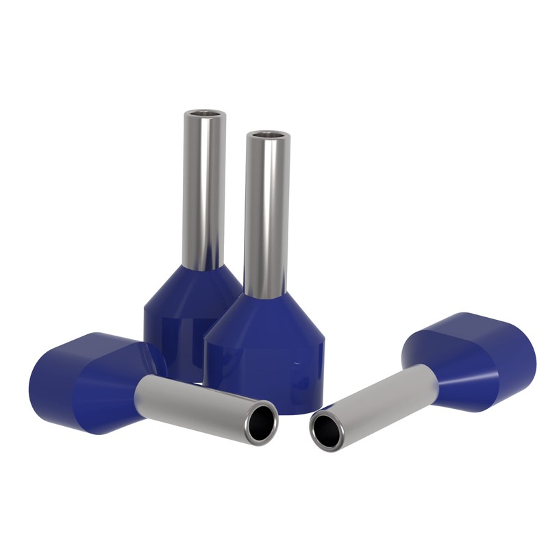 Twin Ferrules 0.5-16 mm² wire end sleeves insulated: (100 pieces,