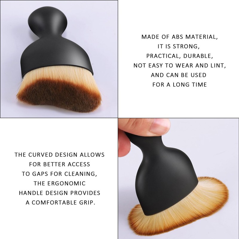 2 Pieces Sponge Brushes, 1 Piece Car Interior Brush, Microfiber