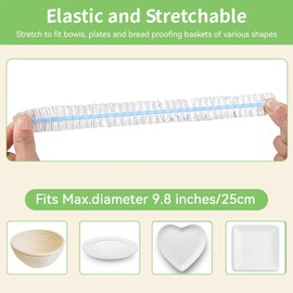 FDKYOEK Plastic Bowl Covers, 200 PCS PE Food Grade, Elastic, Reusable, Stretchable, Fresh Keeping, Bread Proofing, Multifunctional