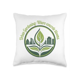Urban Gardening & Urban Gardeners Gifts Urban Gardening: Where Concrete Blooms Lovely Cool Design Throw Pillow, 16x16, Multicolor