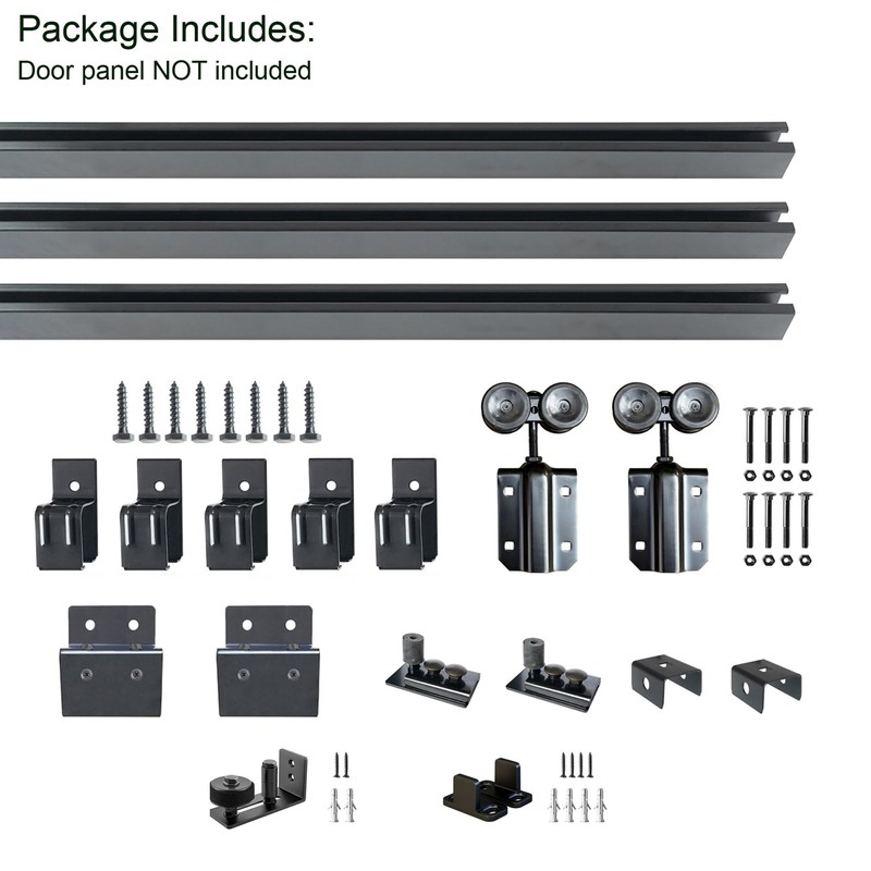 DIYHD 12FT Box Rail Heavy Duty Exterior Sliding Barn Door