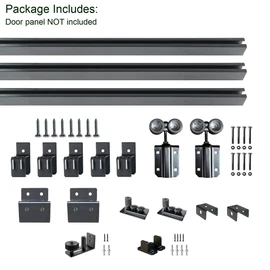 DIYHD 12FT Box Rail Heavy Duty Exterior Sliding Barn Door Hardware, Kit for 1 Outdoor Use, Wall Mount, Fit Max Openning Width 72in, MAX Load 300lbs (No Door)