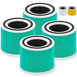 PETOX 240 True HEPA 14 Toxin Absorber Replacement Filter Compatible with Puroair 240 Air Purifier, 3-in-1 True HEPA Filter Replacement, Grade True HP-14 with Activated Carbon Filter, 4 Pack, Green