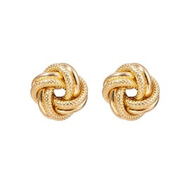 Gold Stud Earrings for Women Gold Plated Love Knot Stud Earrings Gold Button Earrings Statement Earrings Jewelry