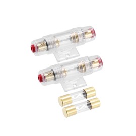 Motoforti 2pcs 30A Inline AGU Fuse Holder Fits 4 8 10 Gauge Wire with 2pcs 30Amp Fuses for Car Audio Amplifier Long-Lasting