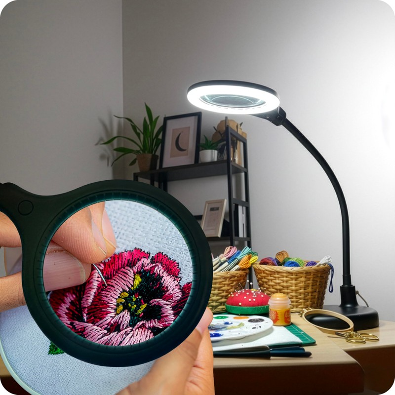 Brightech LightView Pro Flex 2 in 1 Magnifying Desk Lamp,