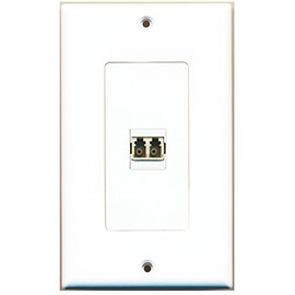 RiteAV 1 Port LC Fiber Multimode Duplex Wall Plate Oversized Jumbo MIDI