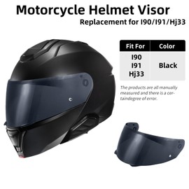 Helmet Visor for i90/Hj33/i91, Motorcycle Helmet Visor, UV Protection Helmet Visor, Motorcycle Wind Protection Helmet Lens Visor, Motorcycle Helmet Visor Replacement (Black)