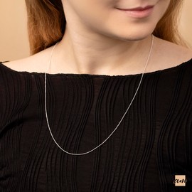 Amberta 925 Sterling Silver 1.1 mm Ball Chain Necklace for Men Women | 925 Silver Chain for Men Women | Silver Dog Tag Chain for Men | Silver Beaded Necklace for Women: 24 inch / 60 cm