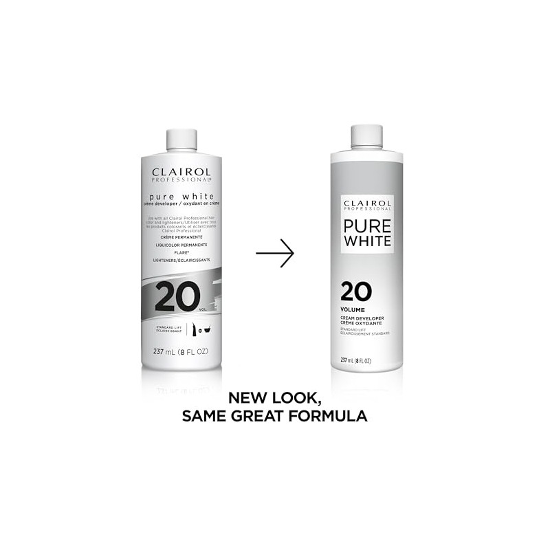 Clairol Professional Soy4plex Pure White Creme Hair Color Developer, 20