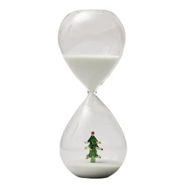 Falytemow 30 Minutes Hourglass Sand Timer Glass Sand Timer Egg Hourglass for Kitchen Brushing Teeth School Teaching (30 Minutes, Christmas Tree)