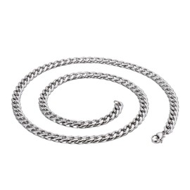Fahonie Cuban Chain Necklace 316L Stainless Steel Curb Link Chain for Women Men 3/4/5/6/7/10mm Width,18/20/22/24/26/28 inch Length, 18 Inches Length, No Gemstone