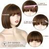 WERD Short Brown Bob Wig with Bangs,Brown Straight Bob Wig
