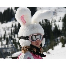 Rabbit Ski Helmet Cover for Kids & Adults. Crazy Large Flexible Ears