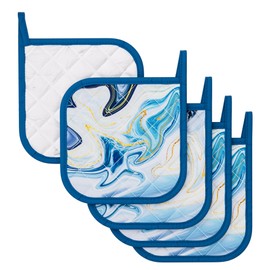 MaybeRain 5 Pack Pot Holders for Kitchen,Resistant Clearance Pot Holders Sets, Oven Hot Pads for Kitchen，Cloth Pot Holders for Cooking（Marble）