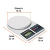 Truper BASE-5EP, Báscula digital base plástica para cocina, capacidad 5kg