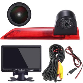 1280 * 720 pixel Super HD Brake Light Rear View Backup Camera Set with 7 Inch LCD Monitor, 170° Wide Angle Waterproof Night Vision Reversing Camera Replacement for Ford Transit Custom 2012-2016