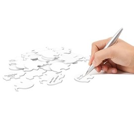 KNECKES Wishes Picture Frame as a Guest Book and Great Memory | Decoration Baby Shower Girls and Boys | The Baby Shower Decoration of a Something Different Art (15 Extra Elephants (White))