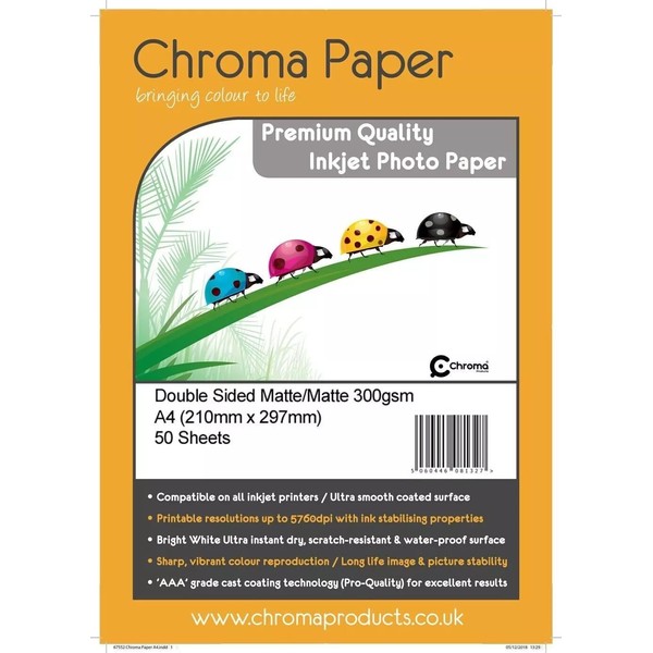 Chroma - A4 Duo Double Sided Matte/Matte Inkjet Photo Paper