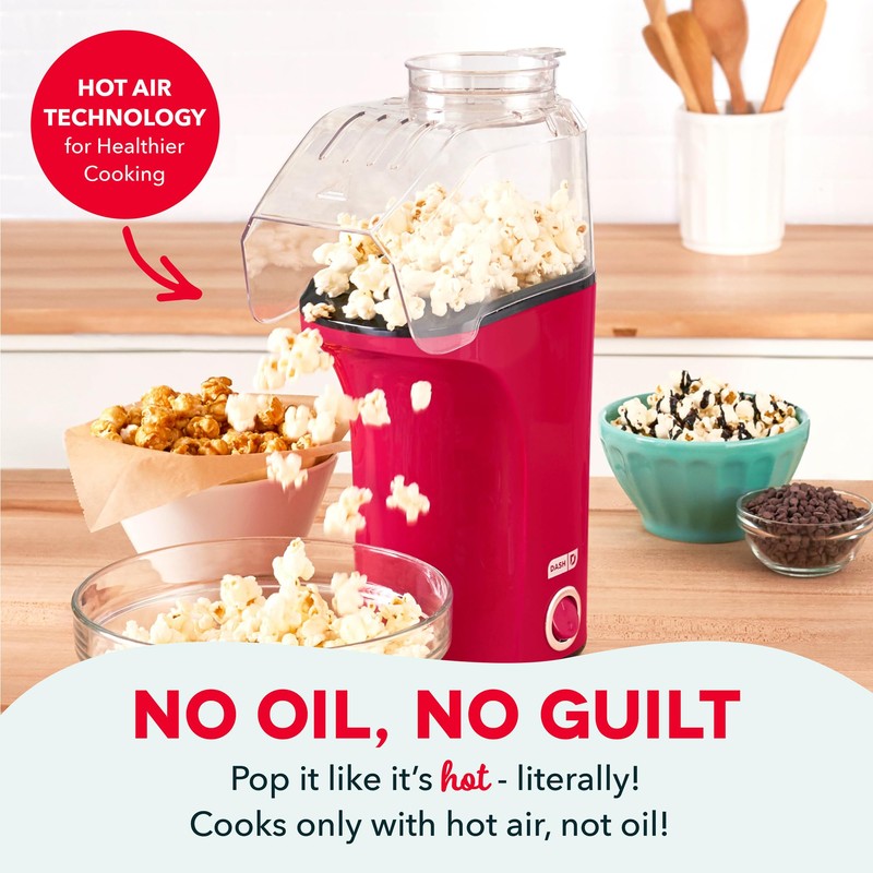 Dash Fresh Pop Popcorn Maker - Oil-Free, Air Popcorn Popper