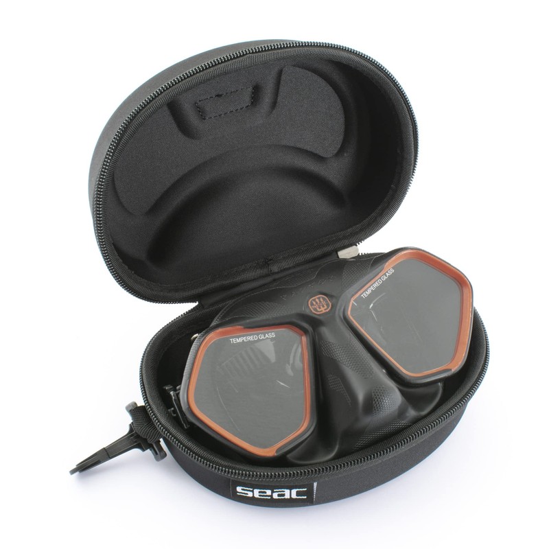 SEAC Unisex-Adult Raptor kleinvolumige Maske zum Freitauchen und Speerfischen, schwarz/rote,