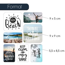 7 Motiv-Magnete mit Reise-Motiven I Inspirations-Sprüche I Spruch-Magneten I Travel I Sommer I eckig I Deko für die Küche, WG und Jugendliche I als Geschenk-Idee I dv_1065