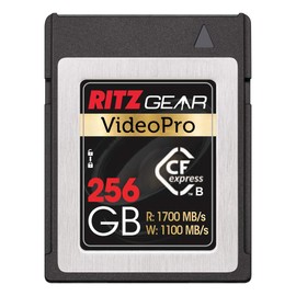 CFExpress Type B Card 256GB (1700/1100 R/W) by Ritz Gear Video Pro. Pairs with Compatible Nikon, Panasonic & Canon DSLR Cameras