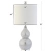 Safavieh Lighting Collection Clarabel Silver Chrome Studded 20-inch Bedroom Living