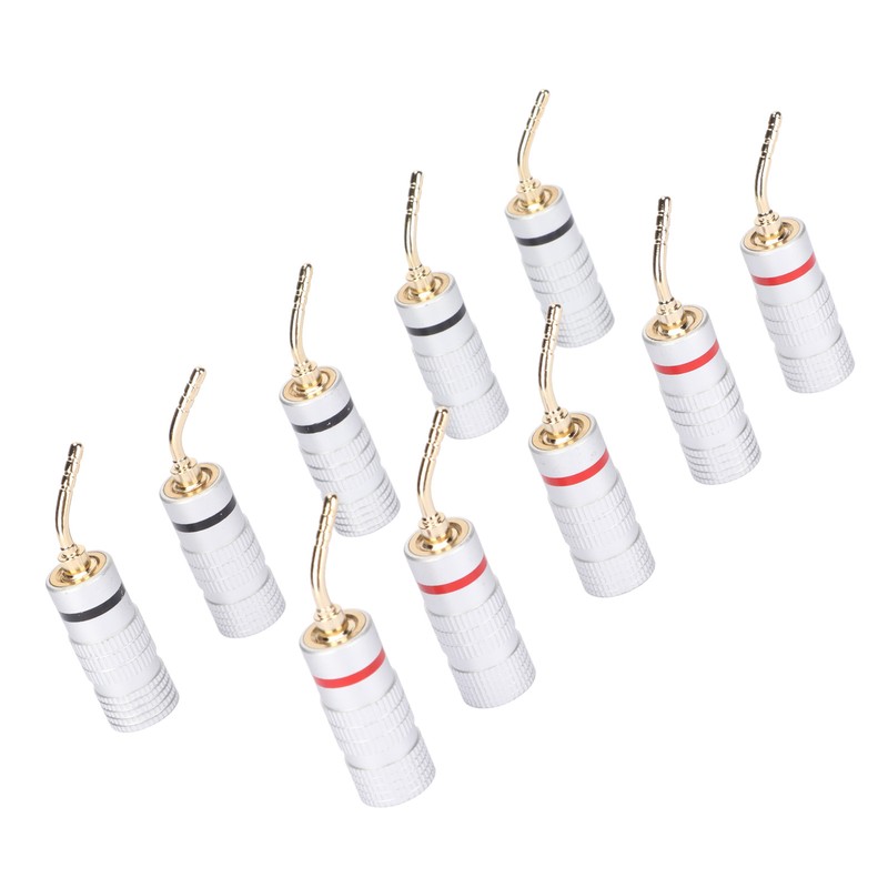 10pcs Banana Plug Needle Type Professional 24K Gold Plated Speaker