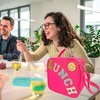 LASIYUAN nsulated Large Lunch Bag With Adjustable Shoulder Strap，Reusable Preppy