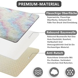 Bibykivn Shaggy Modern Rug, Rug Underlay, Non-Slip Mat, Faux Bed Rug or Mat, Long Pile Rugs for Living Room, Bedroom, Dining Room or Children's Room (Multicoloured, 80 x 160 cm)