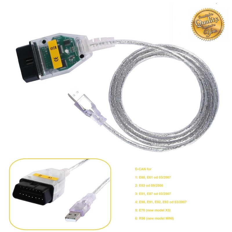 Dezanyc K+CAN K+DCAN Ediabas Cable OBD Interface with Switch for