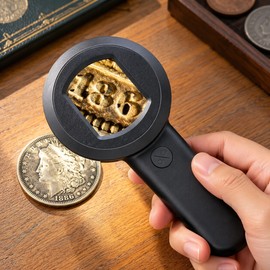 Digital Handheld Microscope for Coins, Jewelry & Nature Viewing – 100X Magnification with LED/UV Light for Collectors