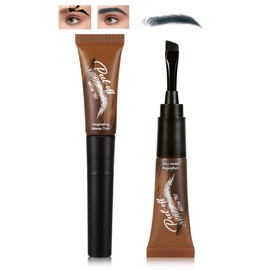 Peel off Eyebrow Tint with Brush, Tattoo Brow Gel Easy Peel off, Waterproof, Smudge-Proof, Brow Gel Lasts up to 3 Days - Natural Brow Stain for Fuller Defined Brows Gift for Women 05 Black