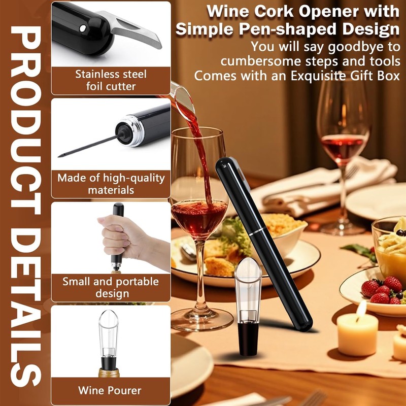 Air Pressure Wine Bottle Opener and Wine Pourer - NUCOKRS