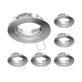 ledscom.de 6 pcs. recessed Ceiling Frame Fere, Round, matt Chrome