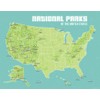 Best Maps Ever US National Parks Checklist Map 11x14 Print
