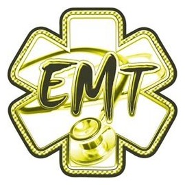 Yellow EMT Stethoscope Star of Life Decal - 6" h - REFLECTIVE