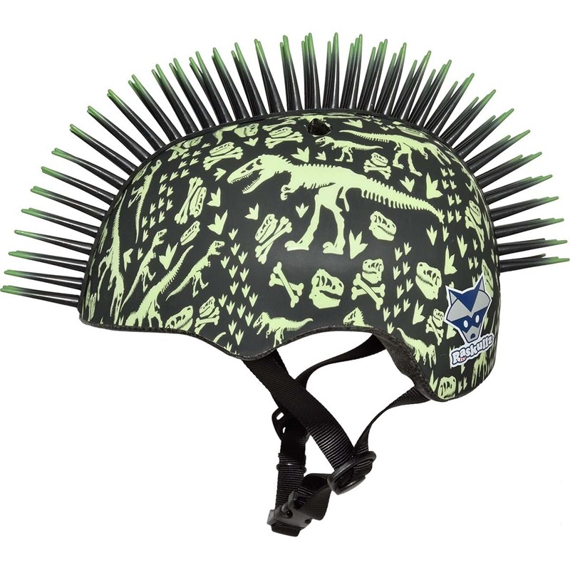 RASKULLZ Child/Kids Helmet (5+ YEARS) - T-Rex Bonez Mohawk -