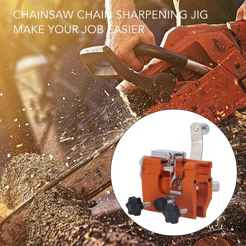 Portable Crank Chainsaw Sharpening Jig Stainless Steel Chainsaw Tooth Blade