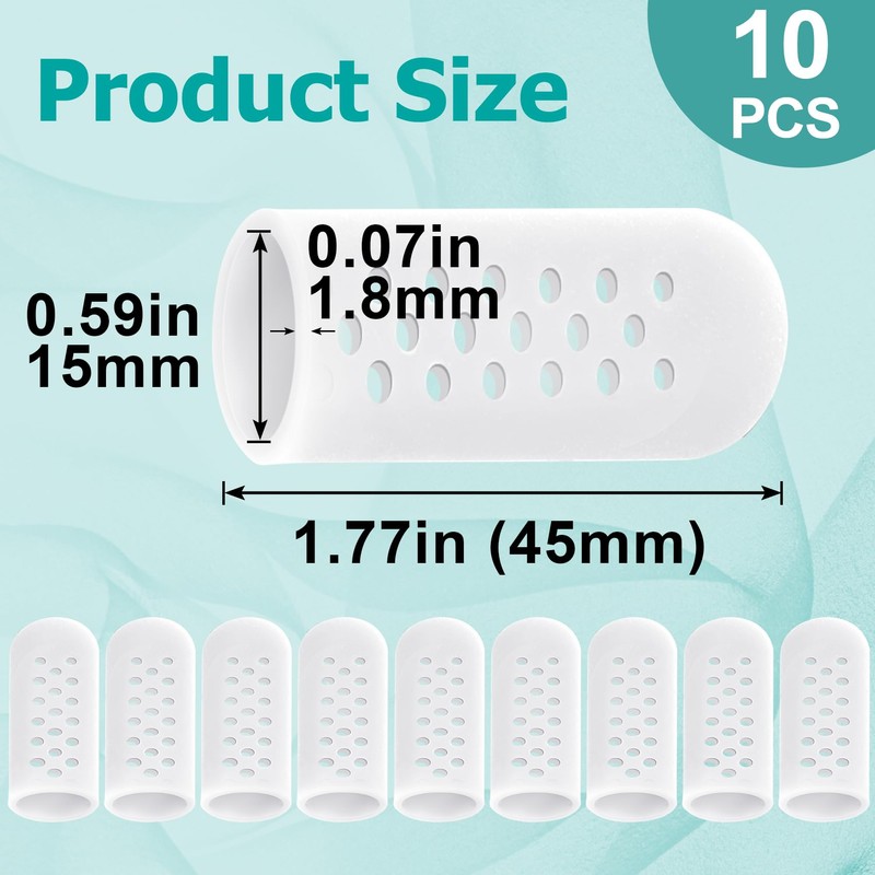 Mxxipp 10pcs Gel Finger Sleeves, Breathable Silicone Finger Support Protectors,