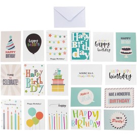 Best Paper Greetings Birthday Cards Bulk - 144 Pack, 4 x 6 In - Blank Birthday Cards & Envelopes, 18 Assorted Designs Blank Inside - Office & Personal Use