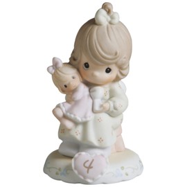 Precious Moments Brunette Girl with Doll Age 4 Figurine