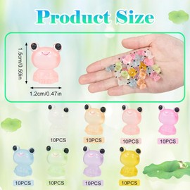 ZHRUOYAO 100 Pcs Luminous Mini Resin Frog Animals Glow in The Dark Miniature Figurines Garden Animals Miniature Luminous for Garden DIY Craft Accessories Dollhouse Decorations
