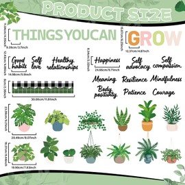 Summer Potted Plant Classroom Bulletin Board Set Greenery Motivational Bulletin Decorations Things You Can Grow Positive Eucalyptus Cutouts for Back to School Wall Door Decor Teacher Supplies