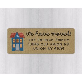 60ct - We Have Moved Return Address Labels, Christmas & Holiday Card Return Address Labels (#722-KR)