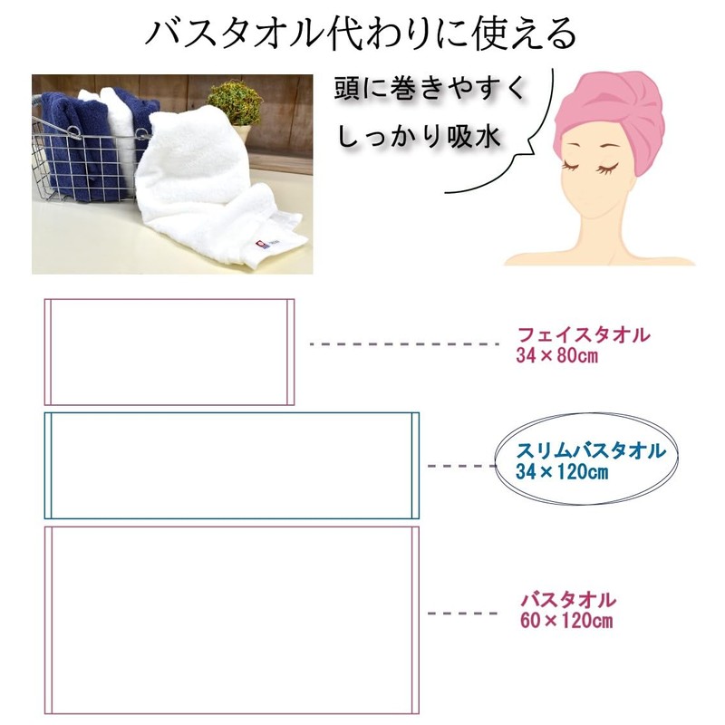 Ori Fuwa Rich Imabari Towel, Slim Bath Towel, Thin, Easy